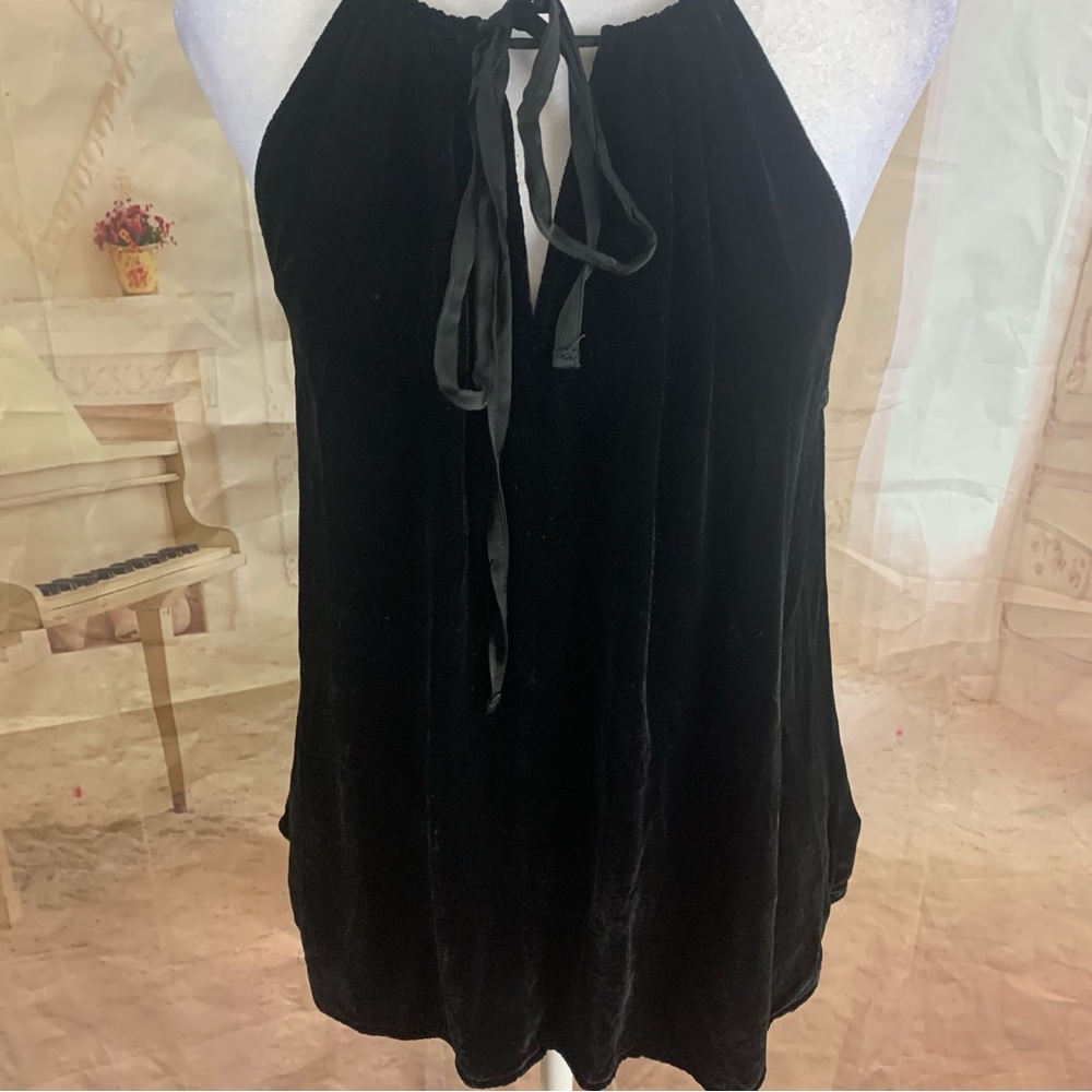 Velvet by Graham & Spencer ALEAHA SILK VELVET HALTER TOP - Picture 9 of 13